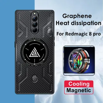 Для ZTE Redmagic 8 Pro Охлаждающий чехол для телефона с отводом тепла для Redmagic 8 Pro Plus Волоконные линии Магнитный противоударный акриловый чехол