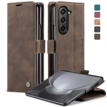 Кожаный чехол-бумажник с подставкой для всего тела Samsung Galaxy Z Fold 5, 5, 4, 4, 4, нескользящий слот для карт, аксессуары для телефонов