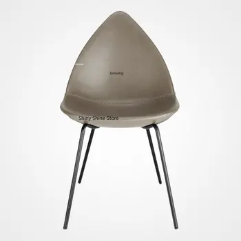 Скандинавские Креативные Обеденные стулья для индивидуальности Бытовая Кухонная мебель Простой Кожаный Дизайнерский кухонный стул с откидной спинкой