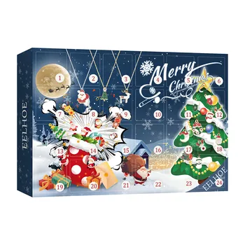 Рождественский Адвент-календарь 2023 Рождественская елка Подвесная Подарочная коробка Для детей Слепая коробка Обратный отсчет До Рождественского украшения