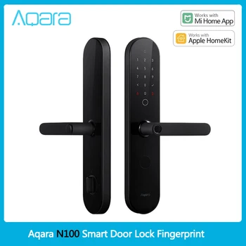 Умный дверной замок Aqara N100, блокировка отпечатков пальцев, подходит для разблокировки паролем Bluetooth, NFC, умный дом, работа с Mihome, Apple HomeKit