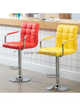 Барный стул простой европейский с подъемной поворотной спинкой, стул кассира на стойке регистрации, высокий табурет для офиса, бытовой
