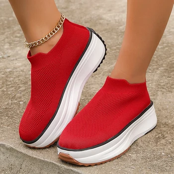 2023 Женская сетчатая обувь на платформе, дышащие кроссовки на плоской подошве, Дизайнерская осенняя новая прогулочная повседневная обувь, плетеные кроссовки для бега, походная обувь