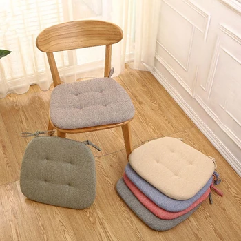 Подушки для стульев из пены с эффектом памяти, мягкие подушки для сидений, нескользящие с ремнями, прочные коврики для гостиной / кухни / офиса