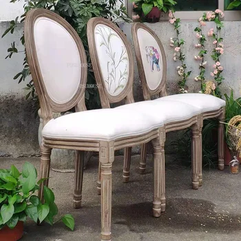 Обеденные стулья в американском стиле со спинкой из массива дерева, Домашняя мебель для гостиной, Новый китайский обеденный стул для креативных переговоров