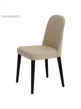 Обеденный стул дымчатого цвета, современный минималистичный стул со спинкой, стул для гостиной, легкая роскошная искусственная кожа, скандинавский стул Art Home, дерево