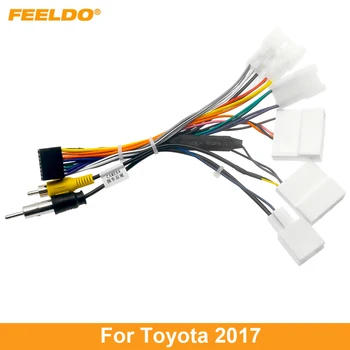 Автомобильный 16-контактный кабель питания FEELDO, жгут проводов, адаптер для Toyota 2017 + Кабель для установки головного устройства
