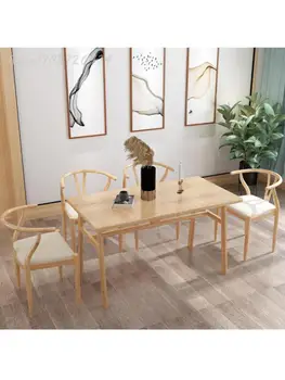 Домашний обеденный стул простой кованый железный стул Taishi стул y word новая китайская имитация стула из массива дерева чайный стул кресло
